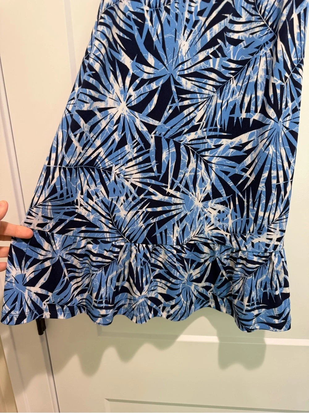 Michael Kors Blue Patterned Halter Top Dress XS